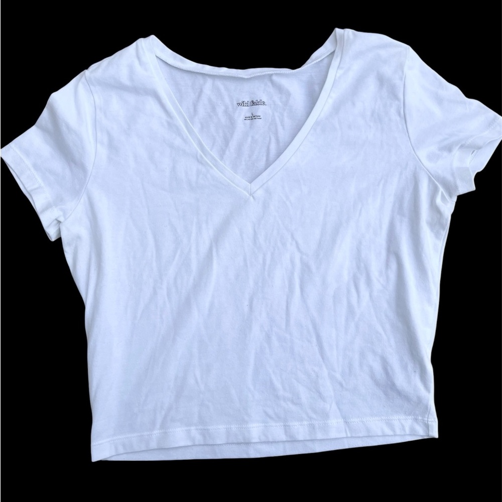 Wild Fable Basic White Crop Top Women's Size Large White